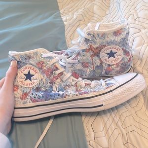 Flower design Converse Shoes